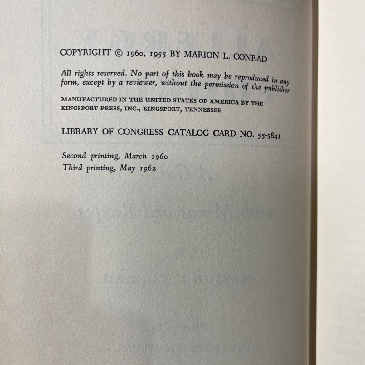 allergy cooking a guide with menus and recipes book, by marion l. conrad, 1962 Hardcover image 3