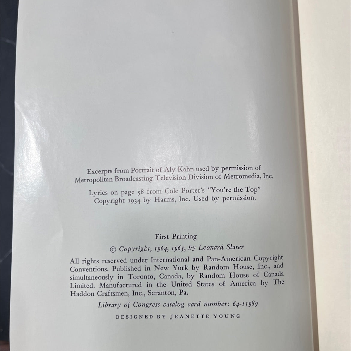 ally a biography book, by Leonard Slater, 1965 Hardcover image 3