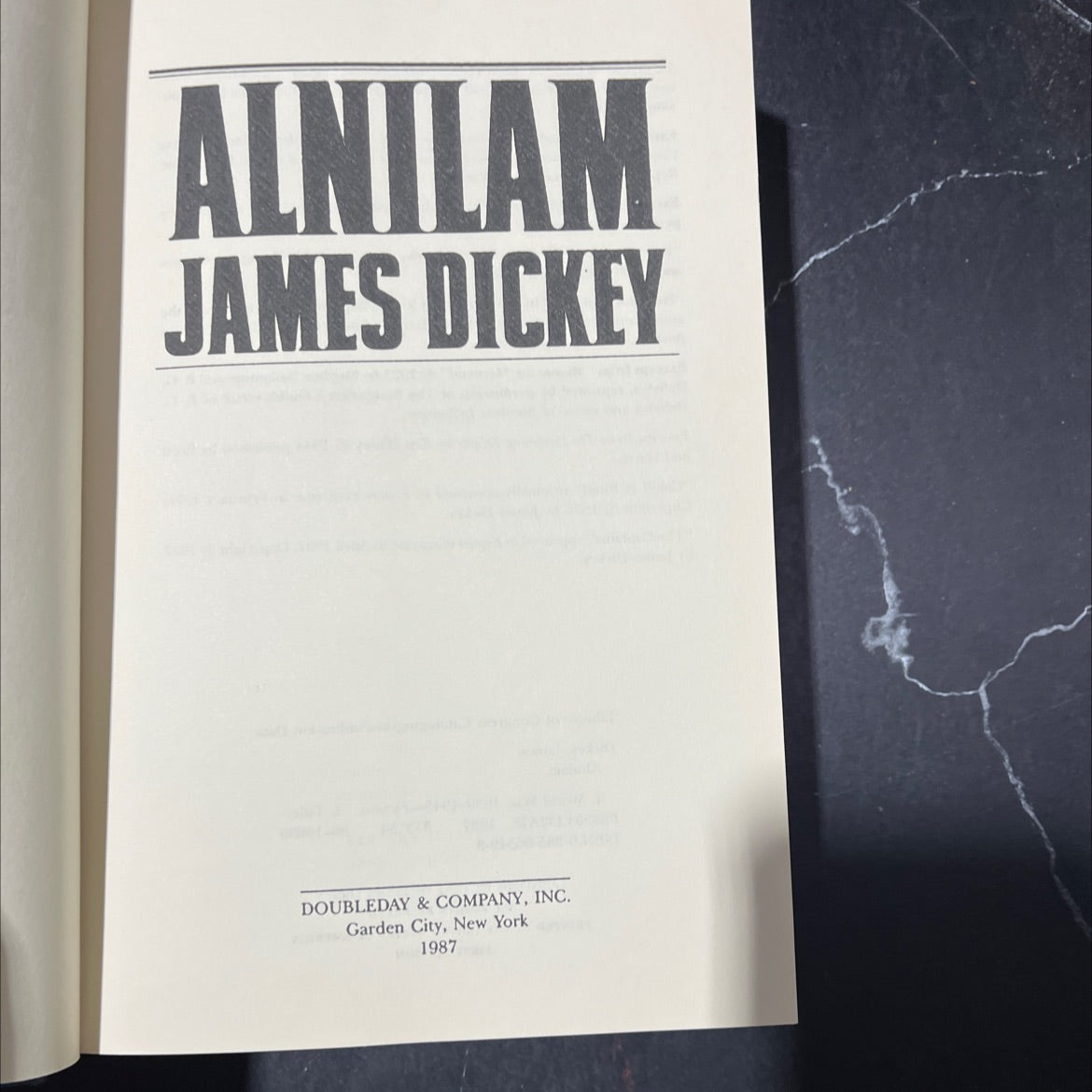 alnilam book, by james dickey, 1987 Hardcover image 2