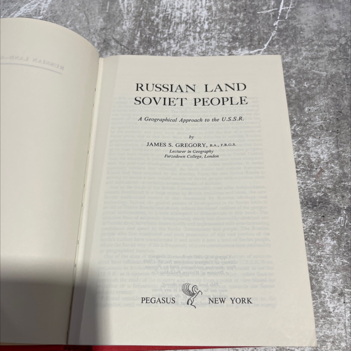 amaz russian land soviet people a geographical approach to the u.s.s.r. book, by james s. gregory, 1968 Hardcover image 2