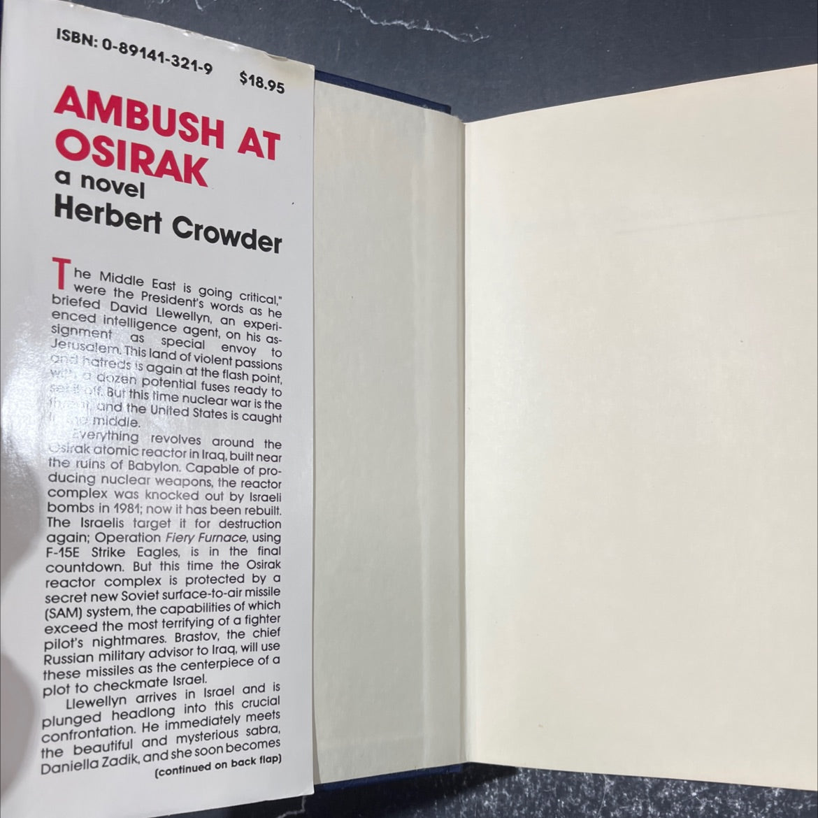 ambush at osirak book, by herbert crowder, 1988 Hardcover image 4