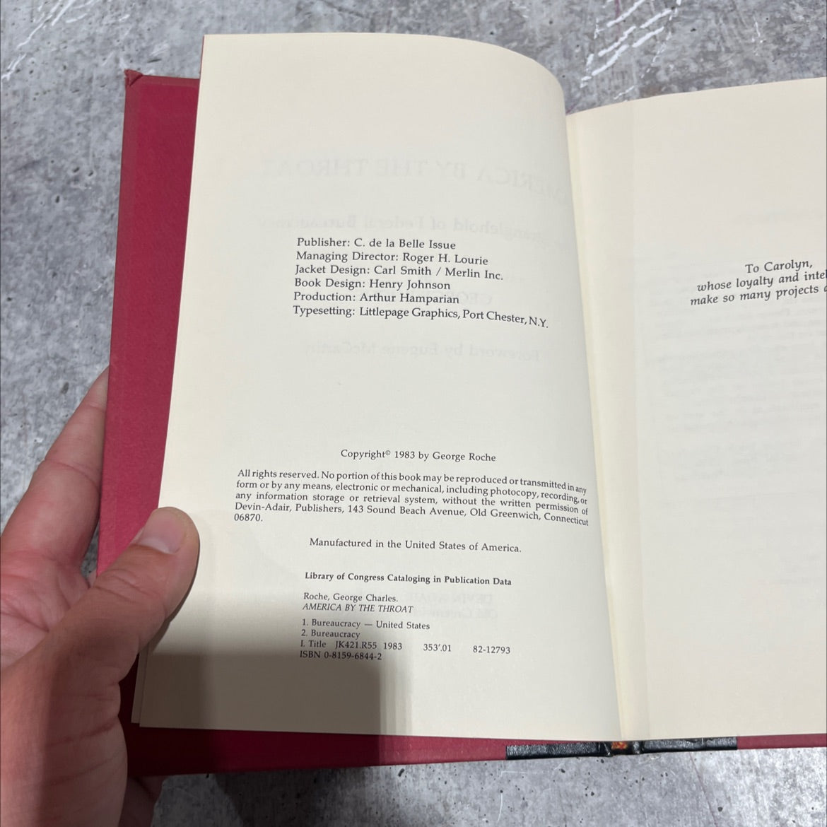 america by the throat the stranglehold of federal bureaucracy book, by george roche, 1983 Hardcover image 3