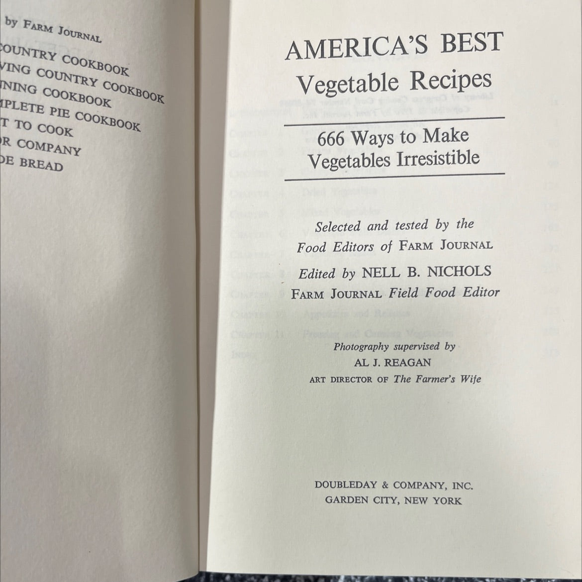 america's best vegetable recipes book, by farm journal, 1970 Hardcover image 2