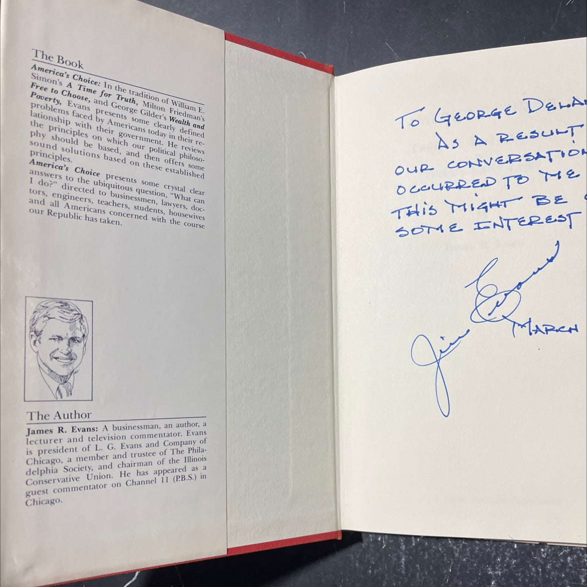 SIGNED america's choice. twilight's last gleaming or dawn's early light book, by james r. evans, 1981 Hardcover image 4