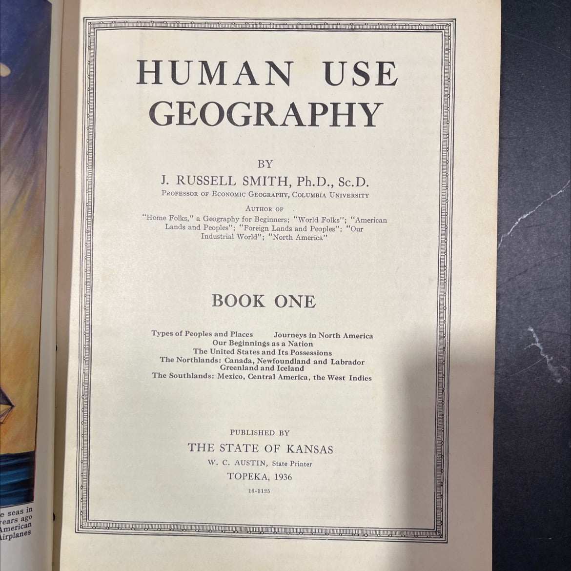 american airplanes human use geography book, by j. russell smith, 1936 Hardcover image 2