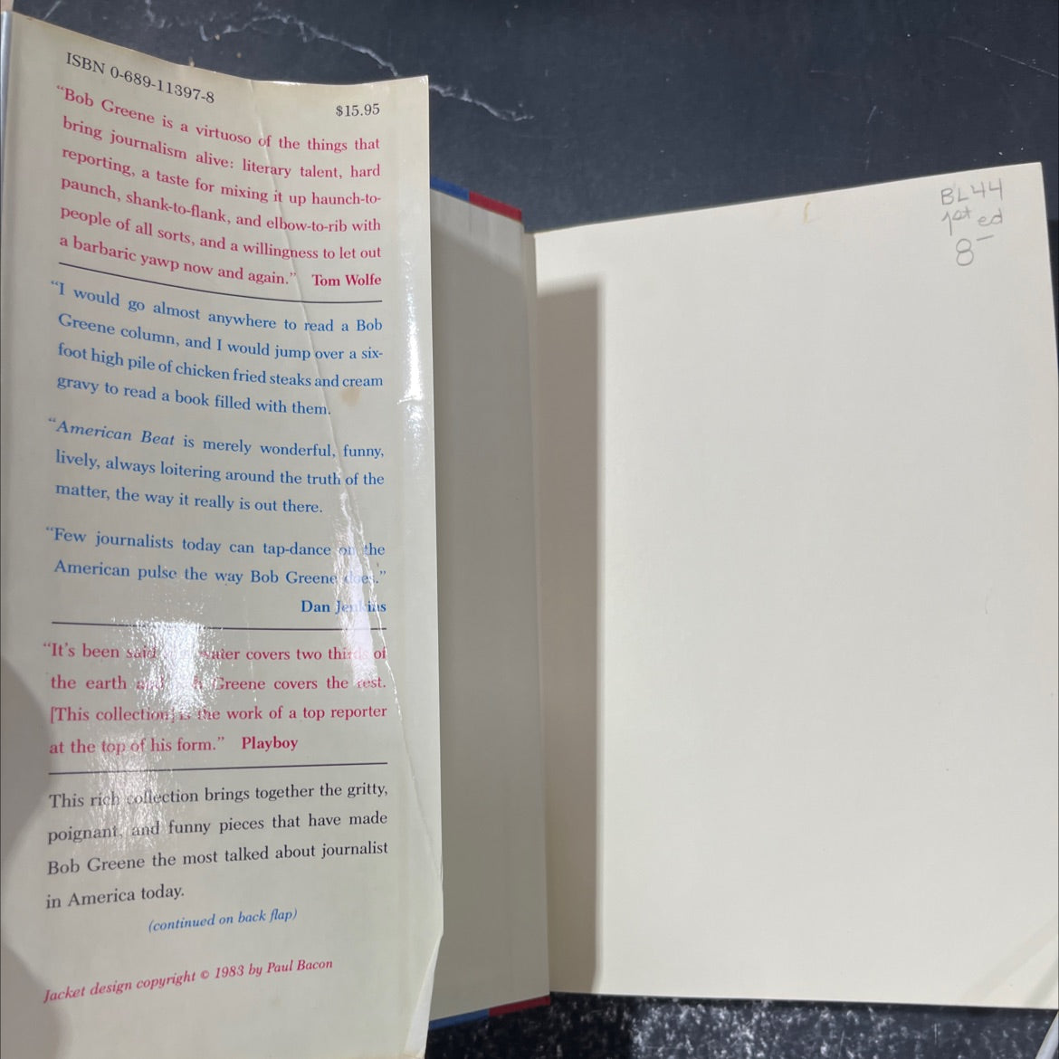 american beat book, by Bob Greene, 1983 Hardcover image 4