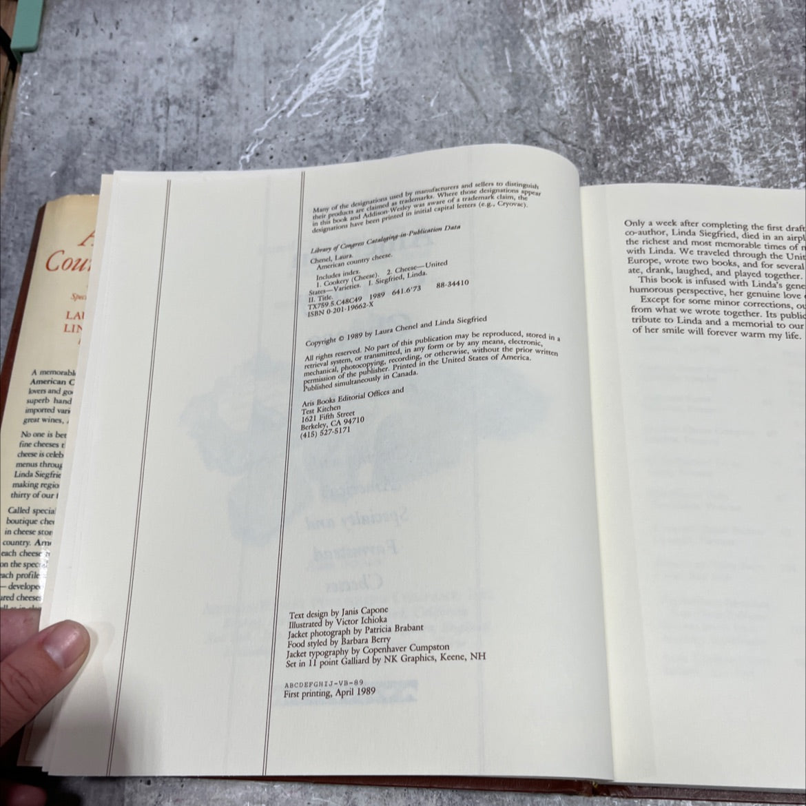 american country cheese book, by Laura Chenel, Linda Siegfried, 1989 Hardcover image 3