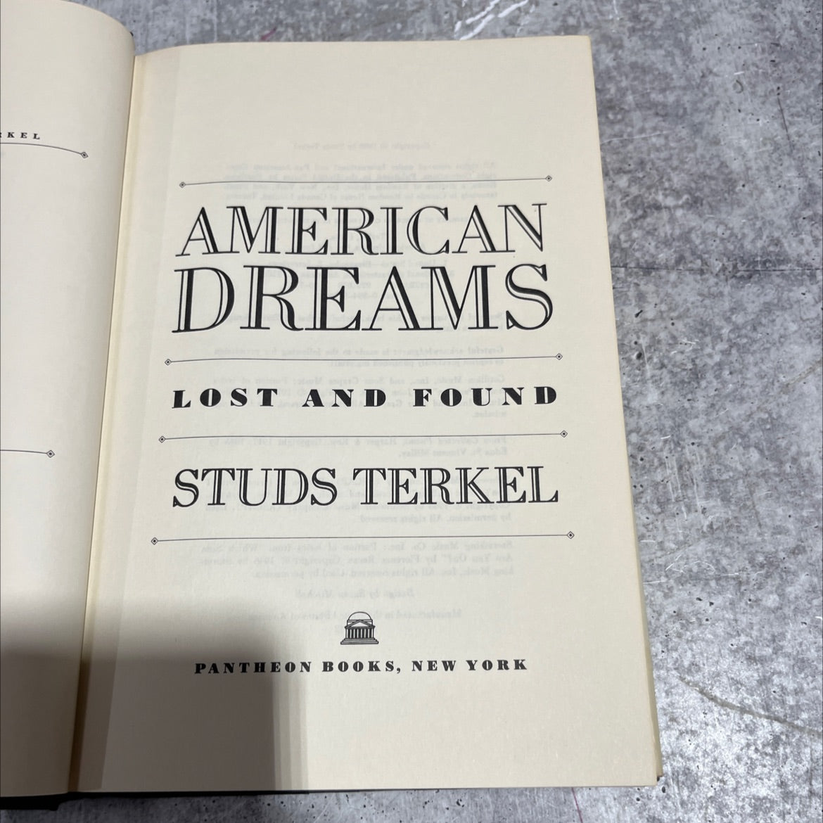 american dreams lost and found book, by studs terkel, 1980 Hardcover image 2