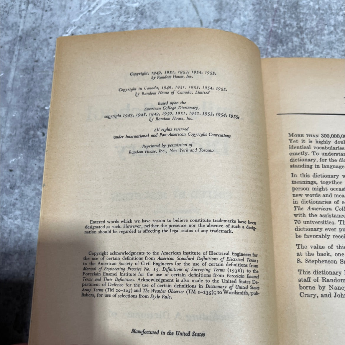 american family & school dictionary book, by jess stein, 1955 Hardcover image 3
