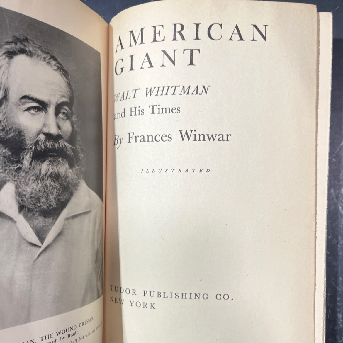 american giant walt whitman and his times book, by Frances Winwar, 1941 Hardcover image 2