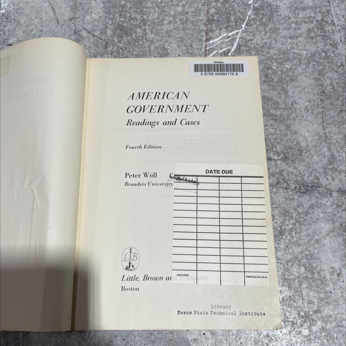 american government readings and cases book, by peter woll, 1972 Paperback image 2