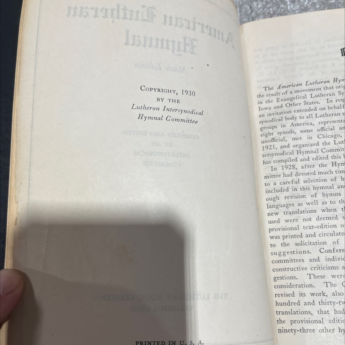 american lutheran hymnal music edition book, by intersynodical committee, 1930 Leather image 3