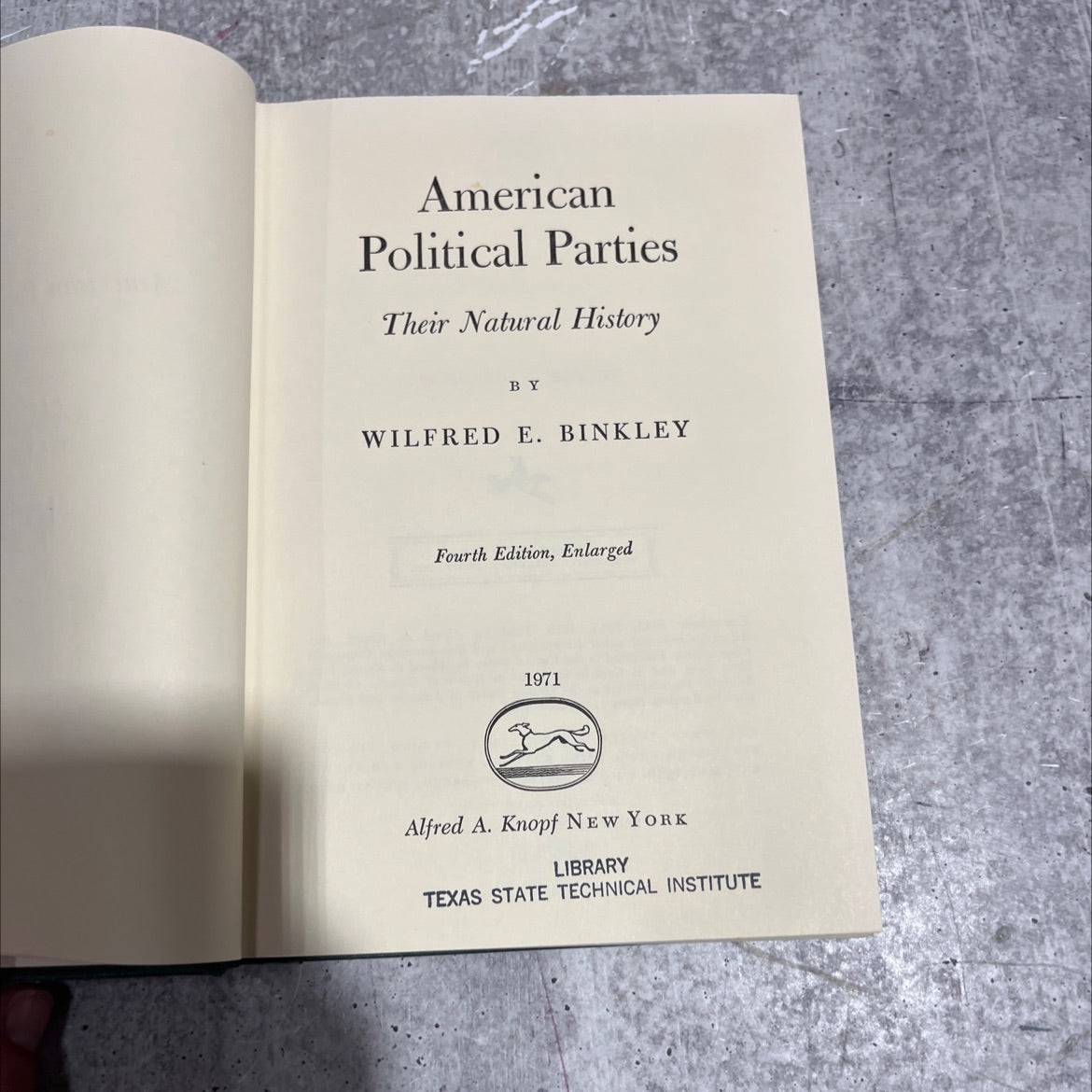 american political parties their natural history book, by wilfred e. binkley, 1971 Hardcover image 2