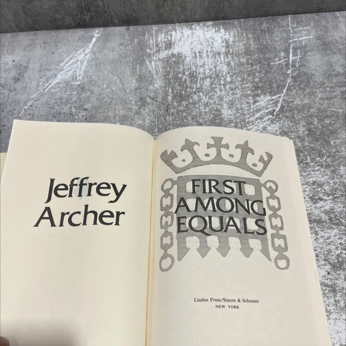 among equals book, by jeffrey archer, 1984 Hardcover image 2