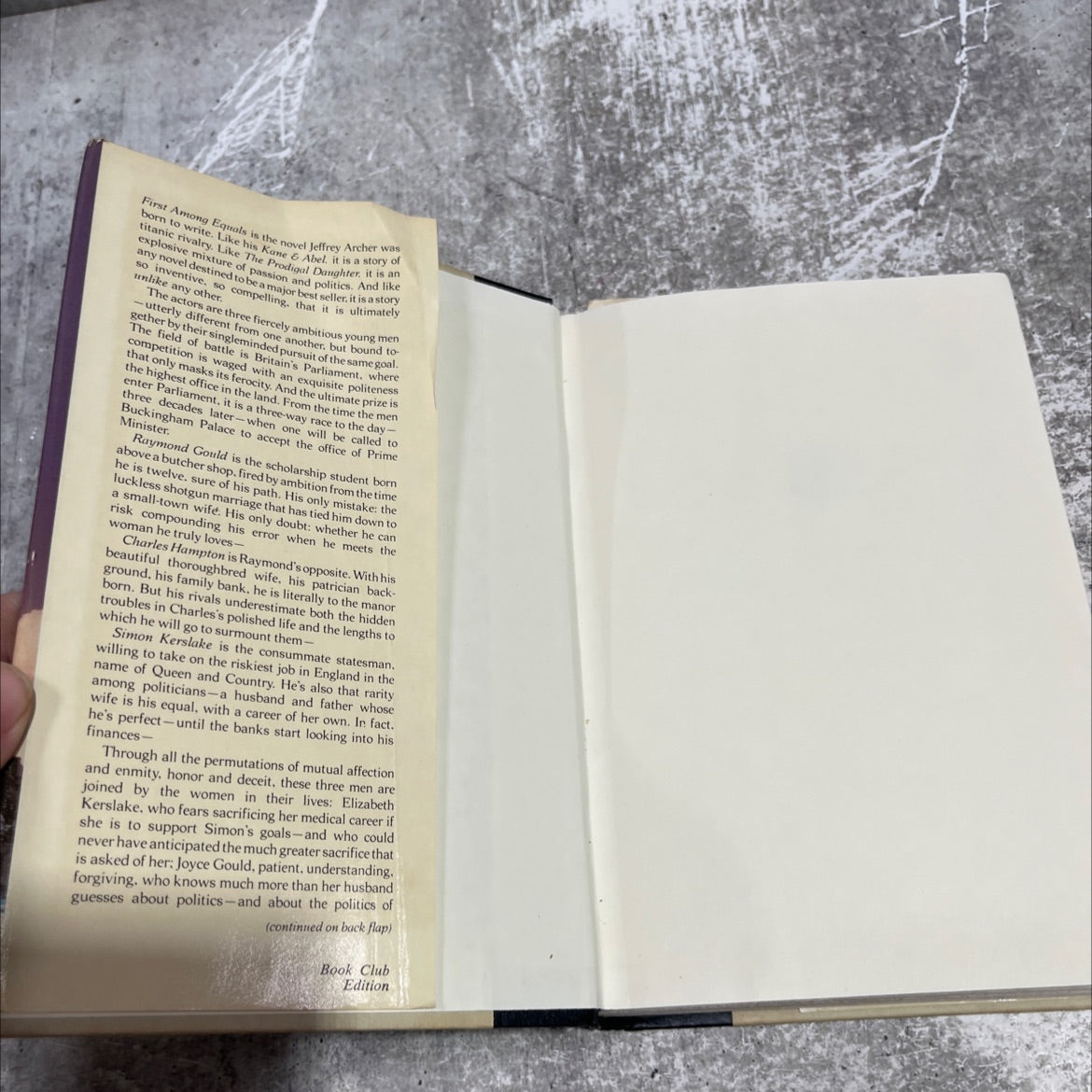 among equals book, by jeffrey archer, 1984 Hardcover image 4