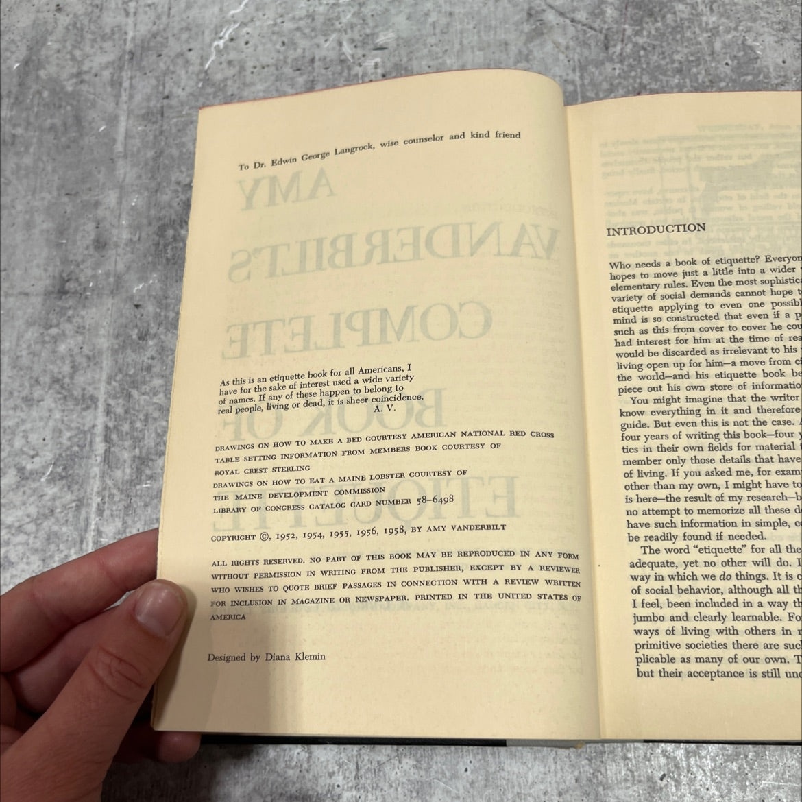 amy vanderbilt's complete book of etiquette book, by amy vanderbilt, 1958 Hardcover image 3