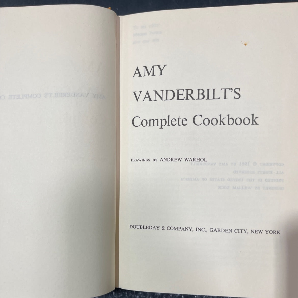 amy vanderbilt's complete cookbook book, by amy vanderbilt, 1961 Hardcover image 2