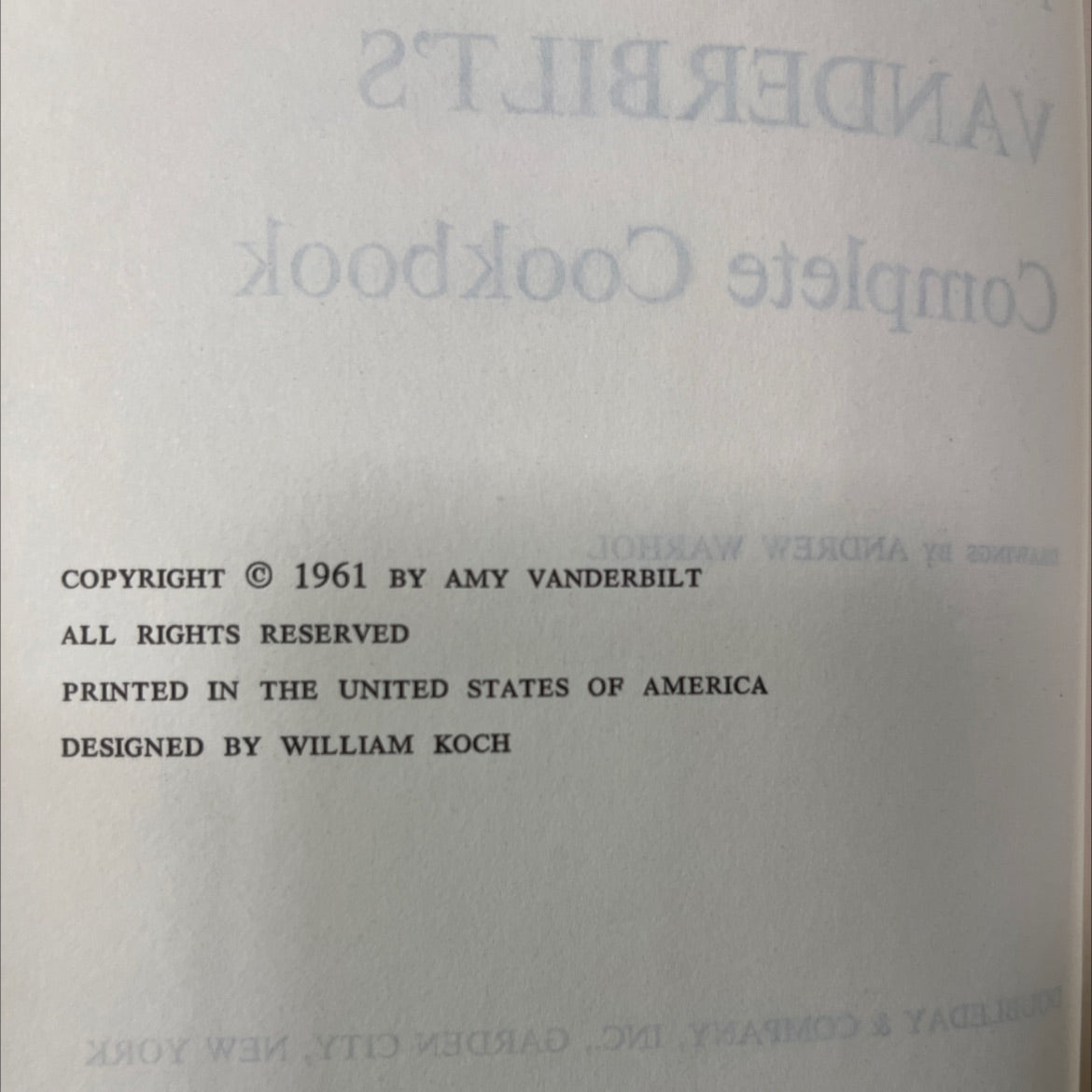 amy vanderbilt's complete cookbook book, by amy vanderbilt, 1961 Hardcover image 3