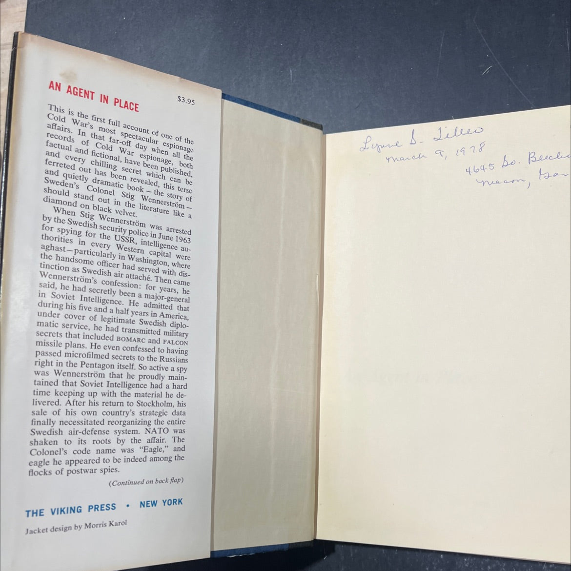 an agent in the wennerström affair book, by thomas whiteside, 1966 Hardcover image 4