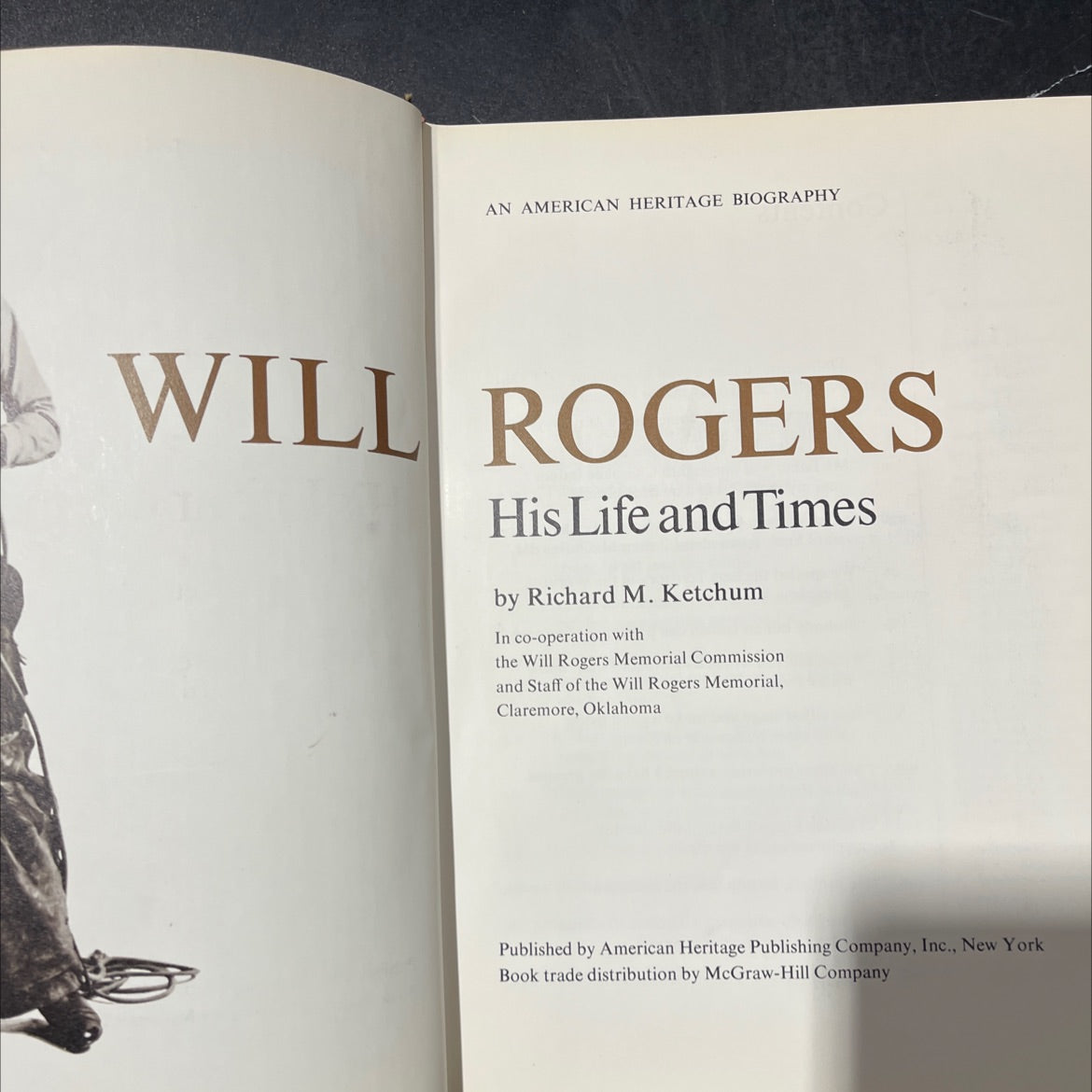 an american heritage biography will rogers his life and times book, by richard m. ketchum, 1973 Hardcover image 2