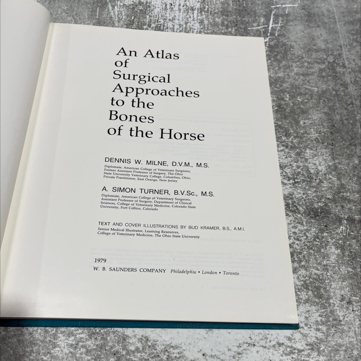 an atlas of surgical approaches to the bones of the horse book, by dennis w. milne, a. simon turner, 1979 Hardcover image 2
