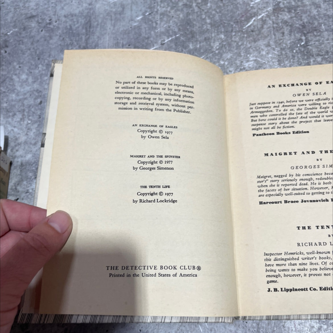 an exchange of eagles book, by owen sela, 1977 Hardcover image 3