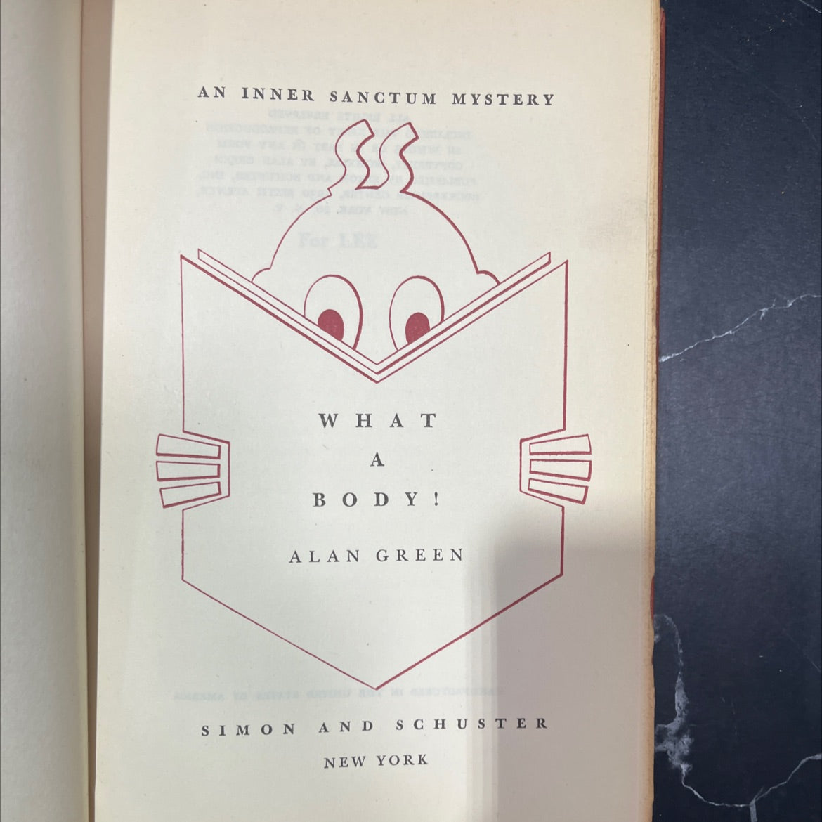 an inner sanctum mystery book, by alan green, 1949 Hardcover image 2