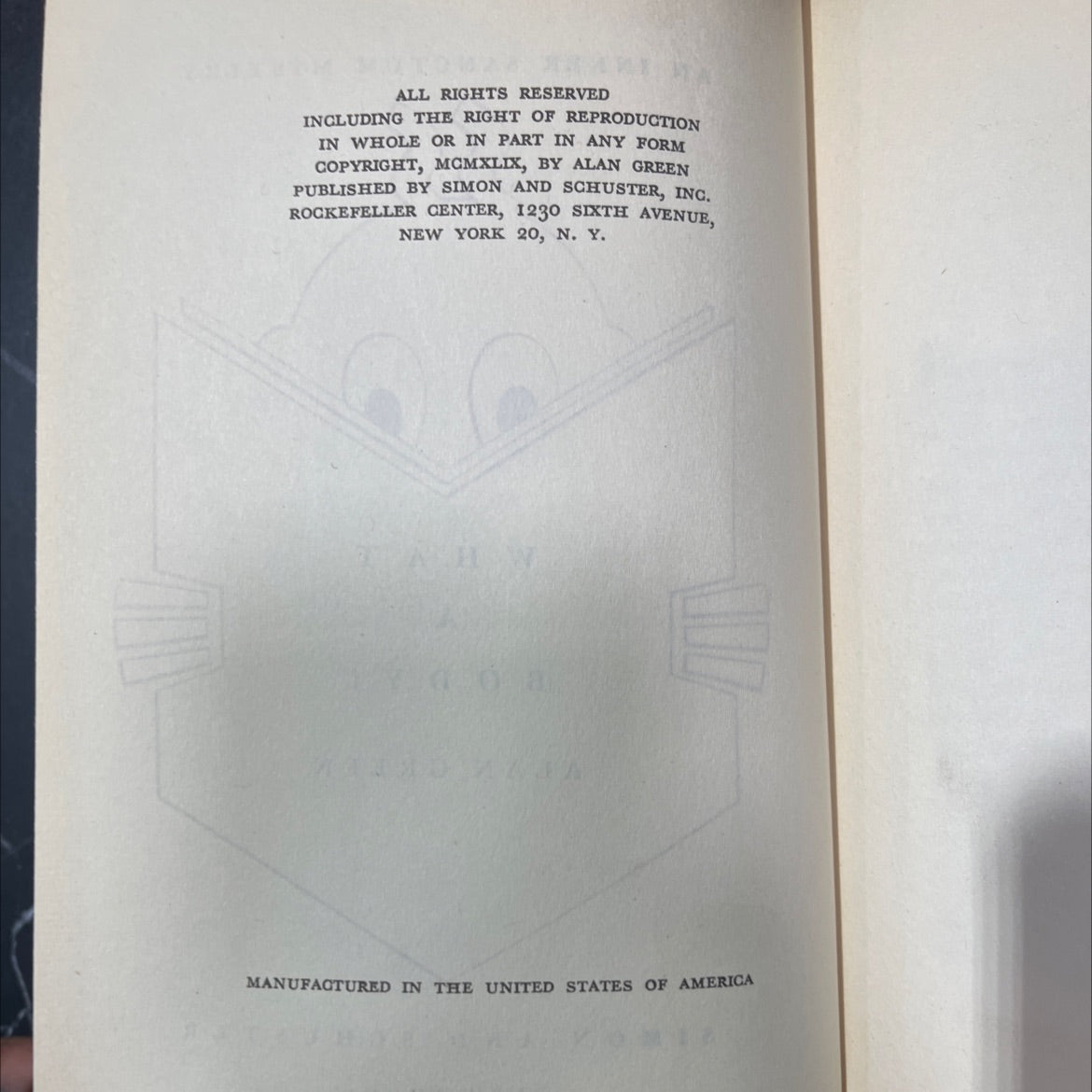 an inner sanctum mystery book, by alan green, 1949 Hardcover image 3