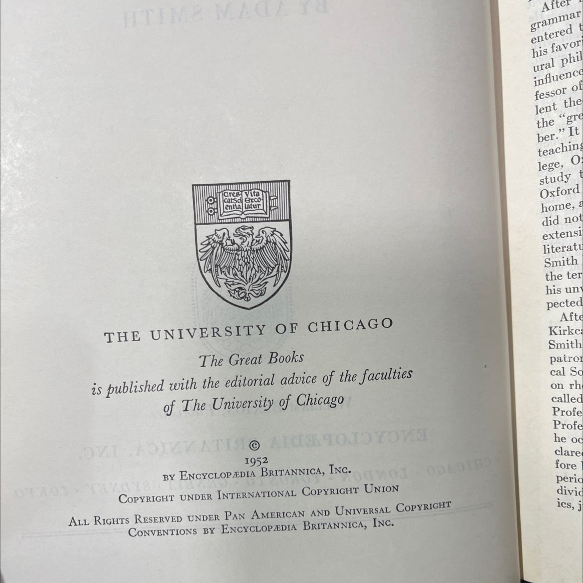 an inquiry into the nature and causes of the wealth of nations book, by adam smith, 1952 Hardcover image 3