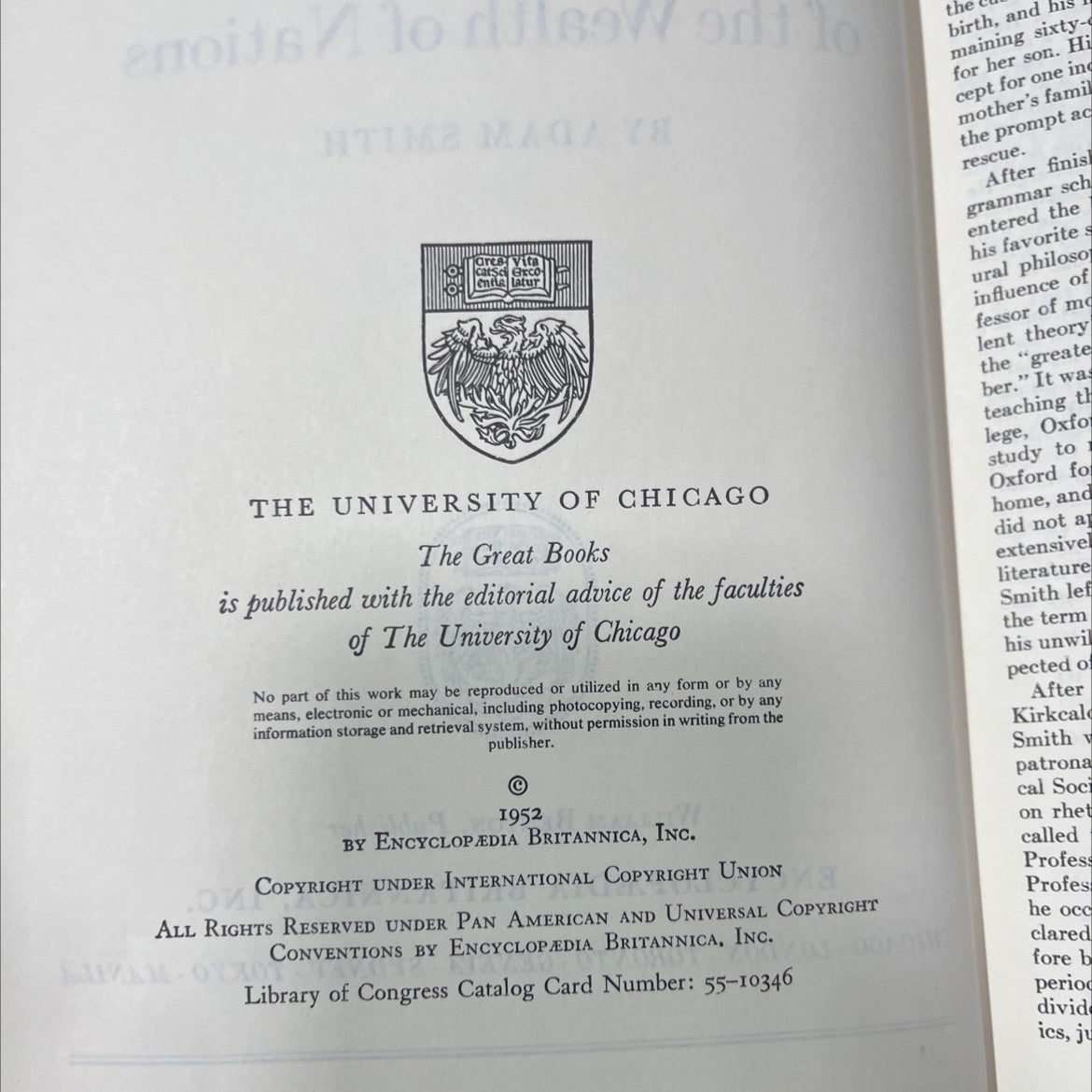 an inquiry into the nature and causes of the wealth of nations book, by adam smith, 1952 Hardcover image 3