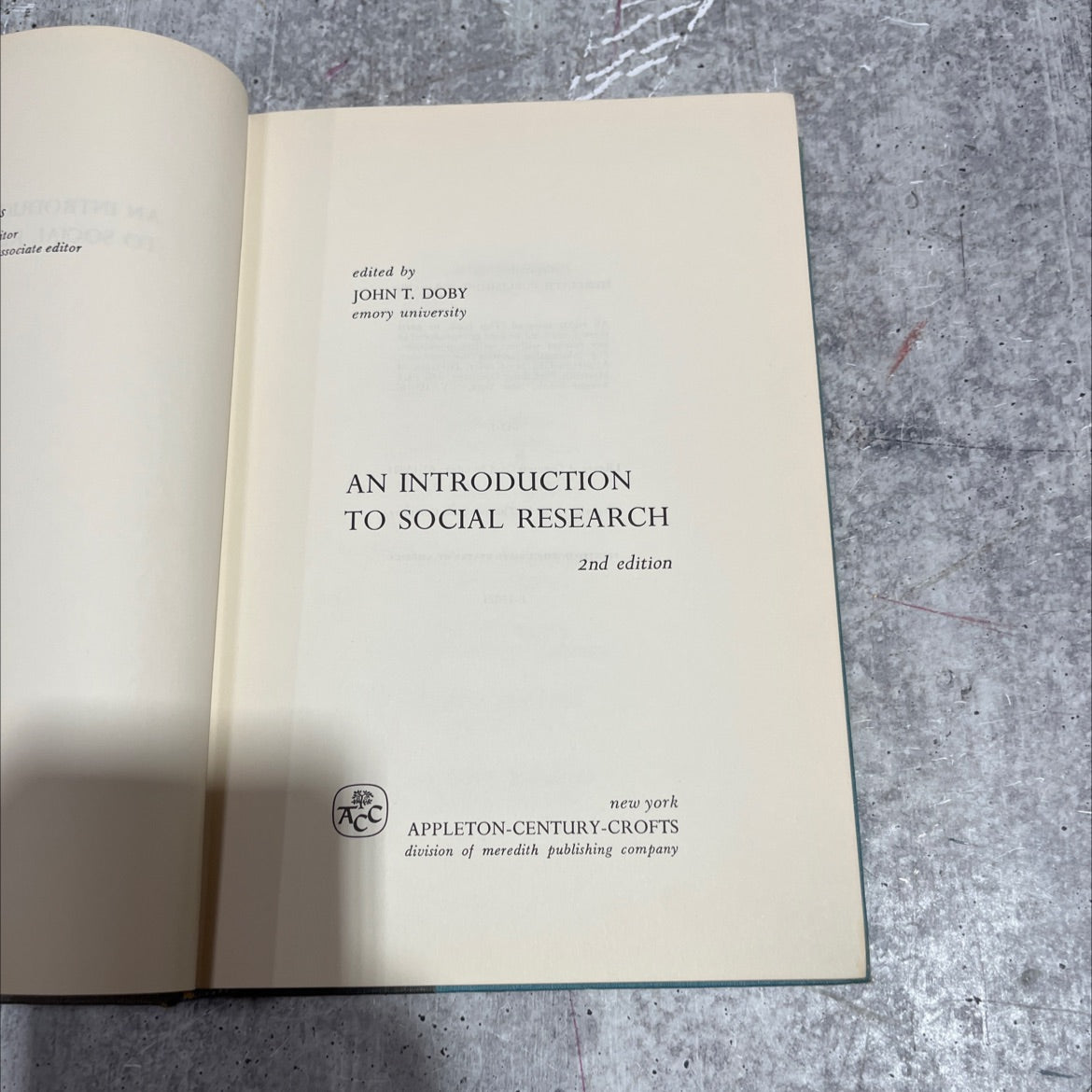 an introduction to social research book, by john t. doby, 1967 Hardcover image 2