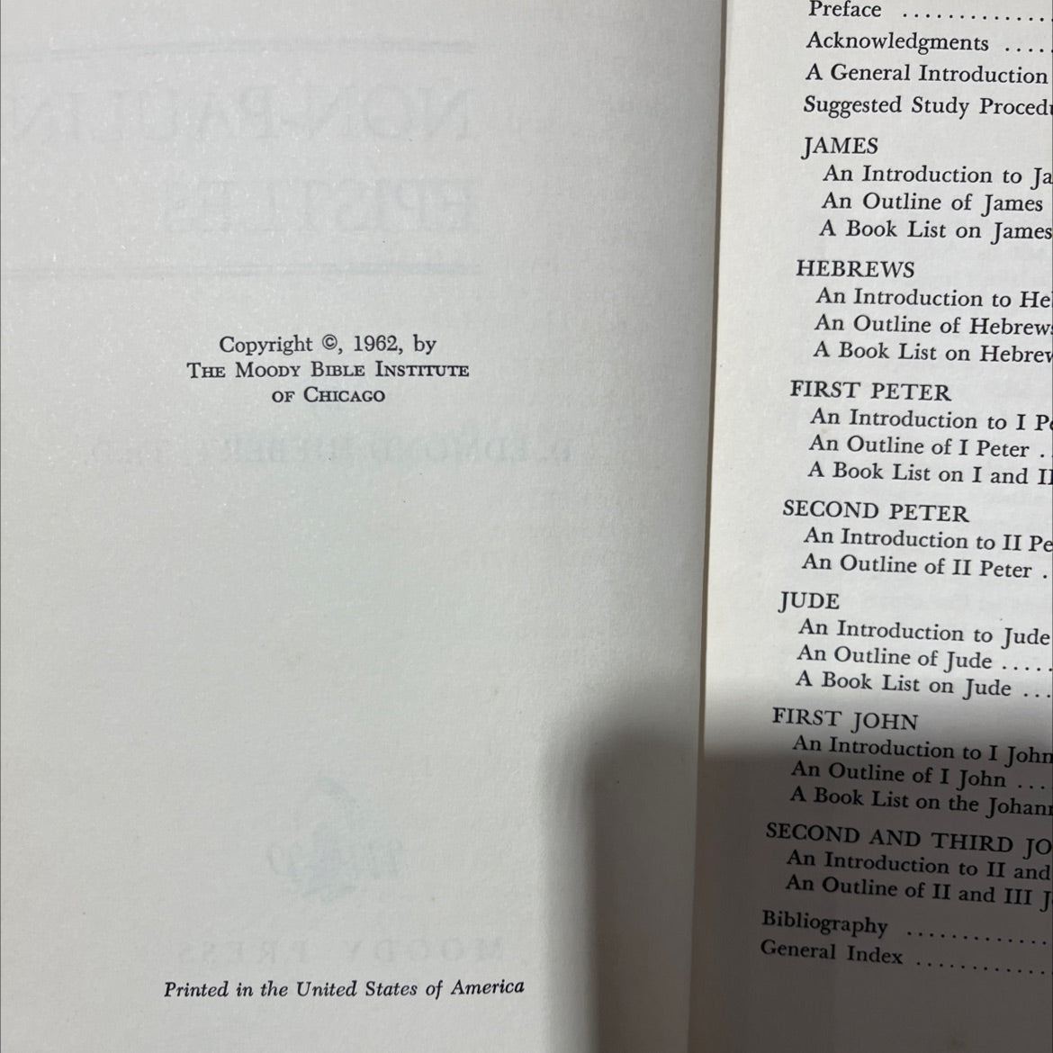 an introduction to the non-pauline epistles book, by d. edmond hiebert, th.d., 1962 Hardcover, Vintage, Heavily Used image 3