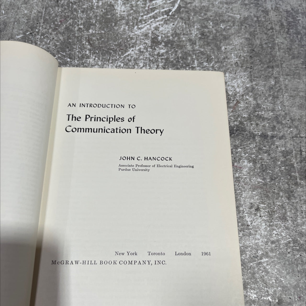 an introduction to the principles of communication theory book, by john c. hancock, 1961 Hardcover image 2