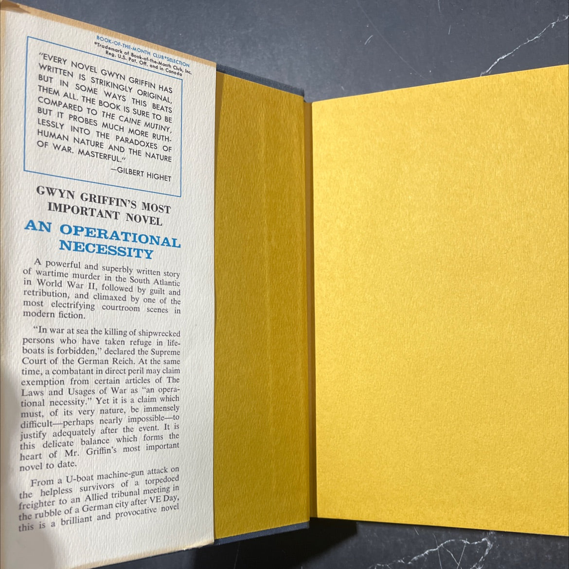 an operational necessity book, by gwyn griffin, 1967 Hardcover image 4