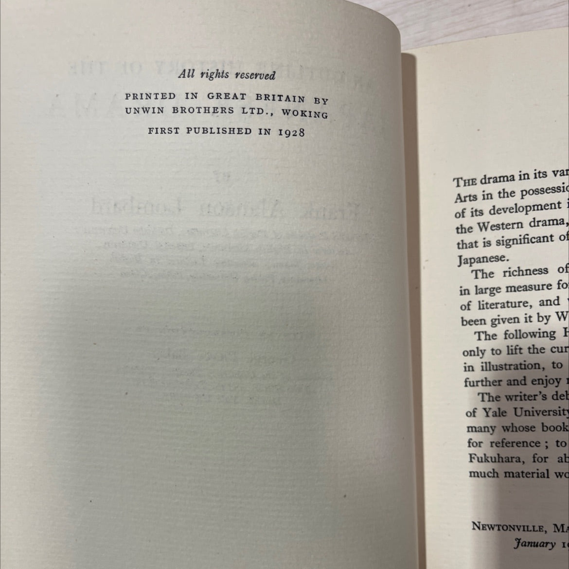 an outline history of the japanese drama book, by frank alanson lombard, 1928 Hardcover, First Edition, Antique image 3