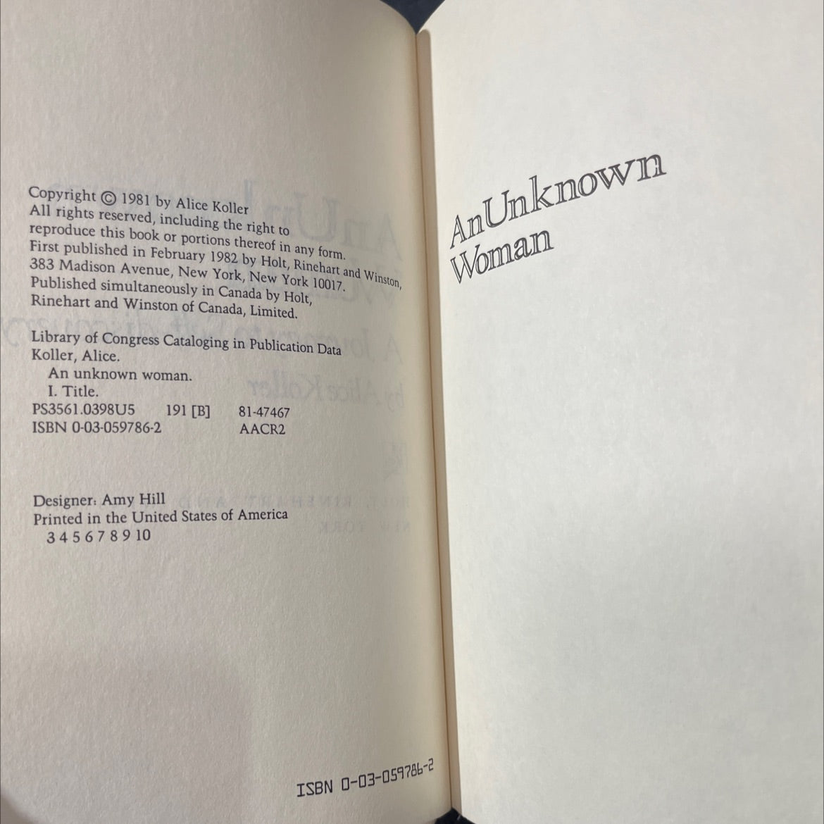 an unknown woman a journey to self-discovery book, by alice koller, 1981 Hardcover image 3