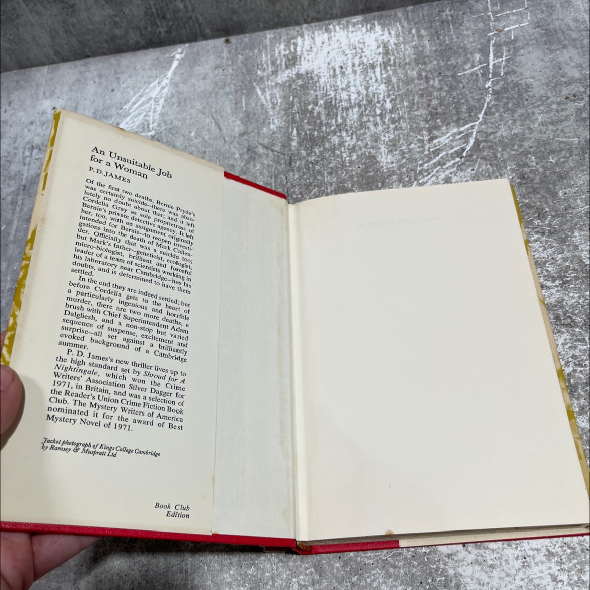 an unsuitable job for a woman book, by p. d. james, 1972 Hardcover image 4