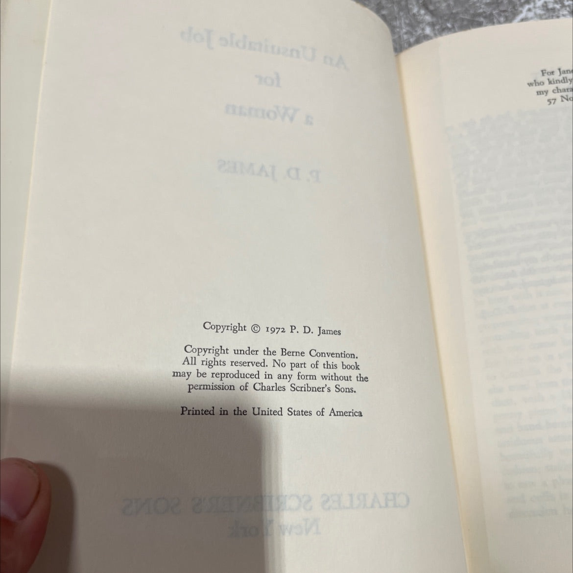 an unsuitable job for a woman book, by p. d. james, 1972 Hardcover image 3