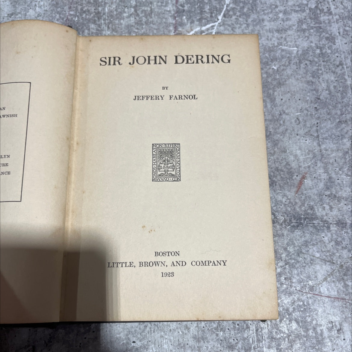 an wnish lyn rence sir john dering book, by jeffery farnol, 1923 Hardcover image 2