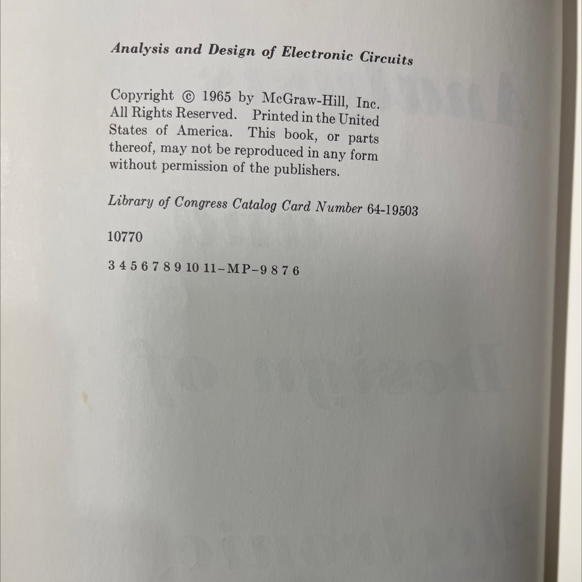 analysis and design of electronic circuits book, by ul m. chirlian, 1965 Hardcover image 3