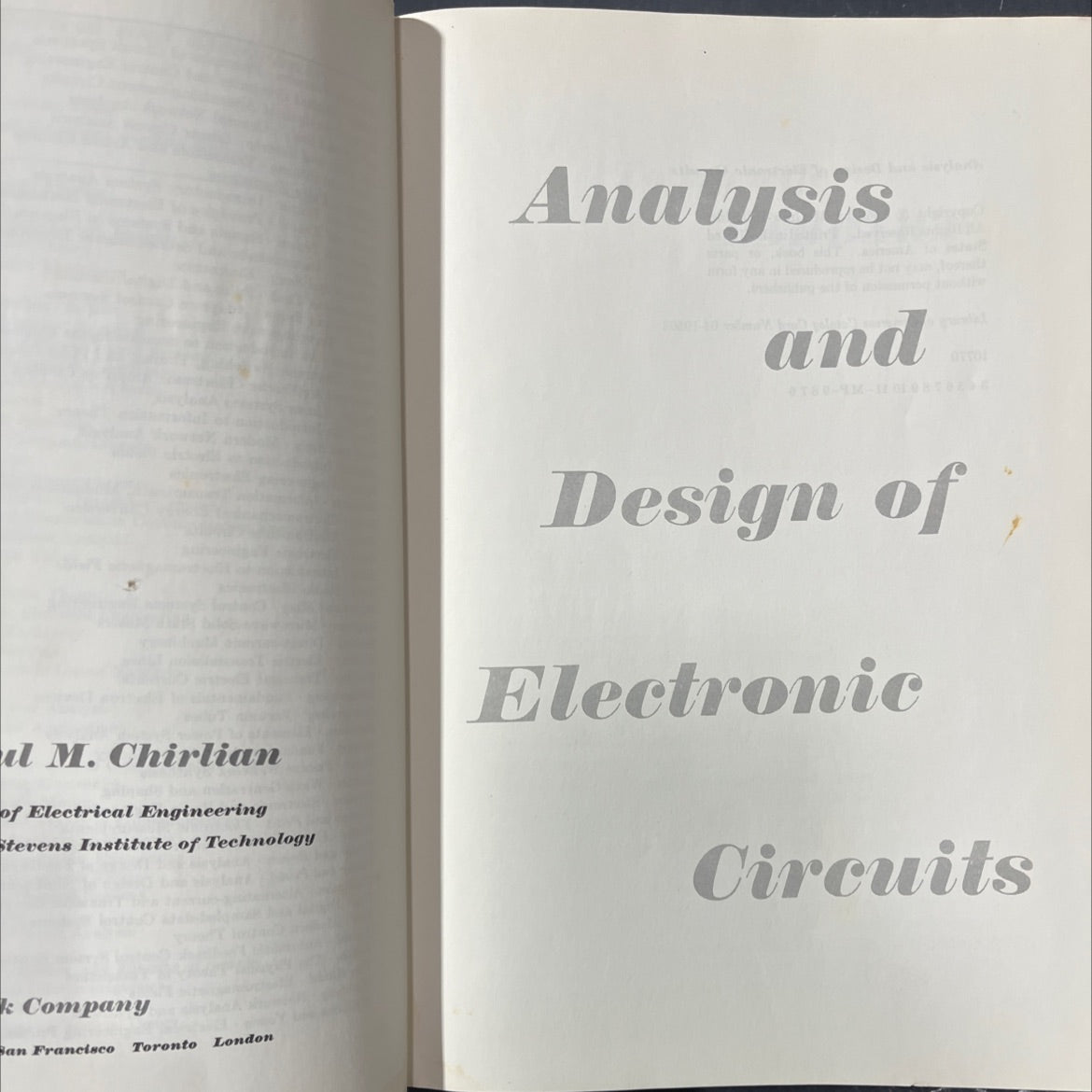 analysis and design of electronic circuits book, by ul m. chirlian, 1965 Hardcover image 2