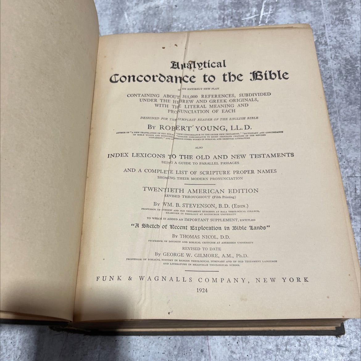 analytical concordance to the bible book, by robert young, 1924 Hardcover image 2
