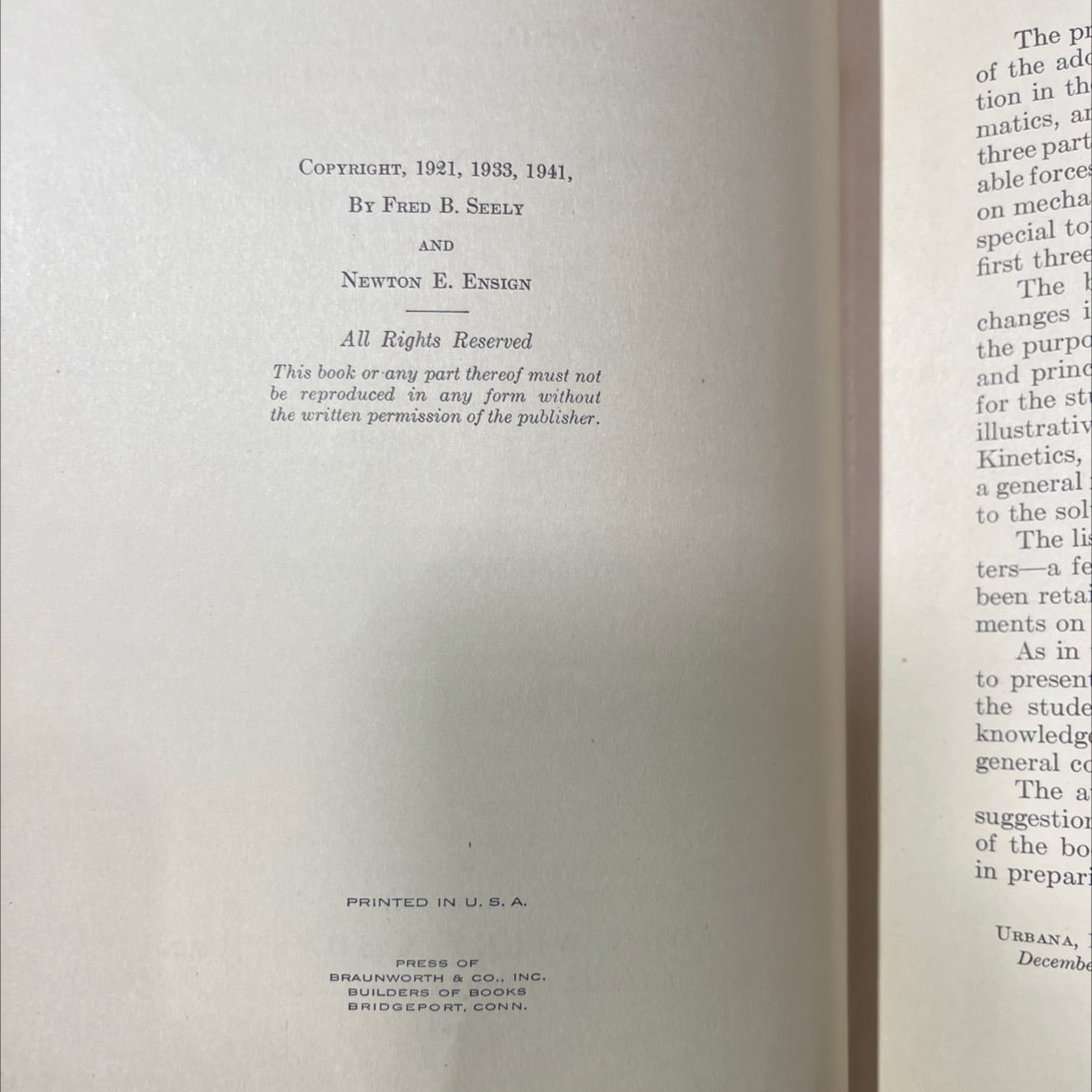 analytical mechanics for engineers book, by fred b. seely, newton e. ensign, 1941 Hardcover image 3