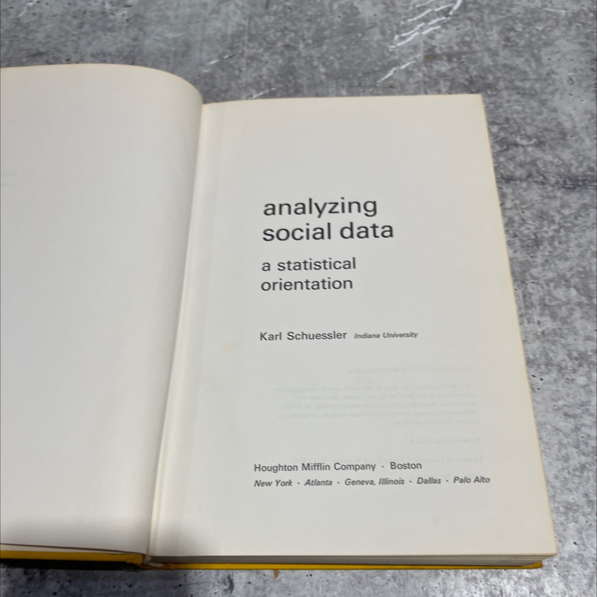 analyzing social data a statistical orientation book, by Karl Schuessler, 1971 Hardcover image 2