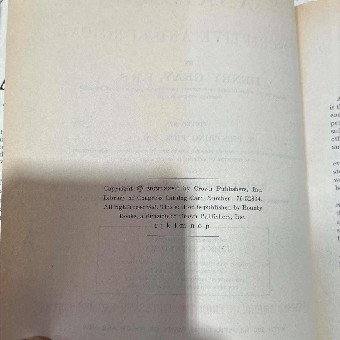 anatomy descriptive and surgical book, by henry gray, 1977 Hardcover image 3