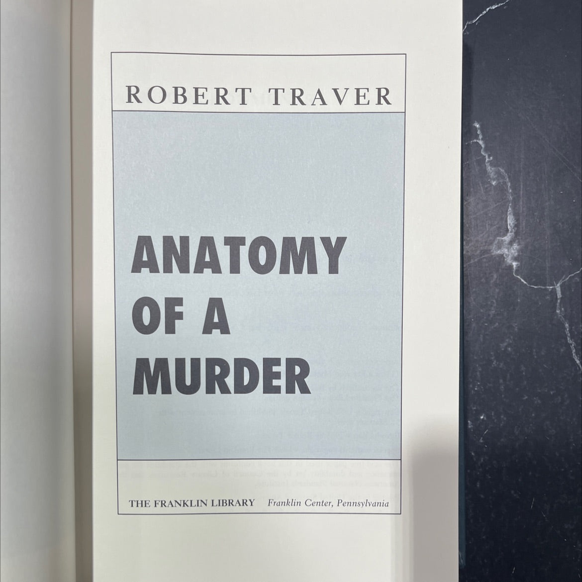 anatomy of a murder book, by robert traver, 1988 Leather image 2