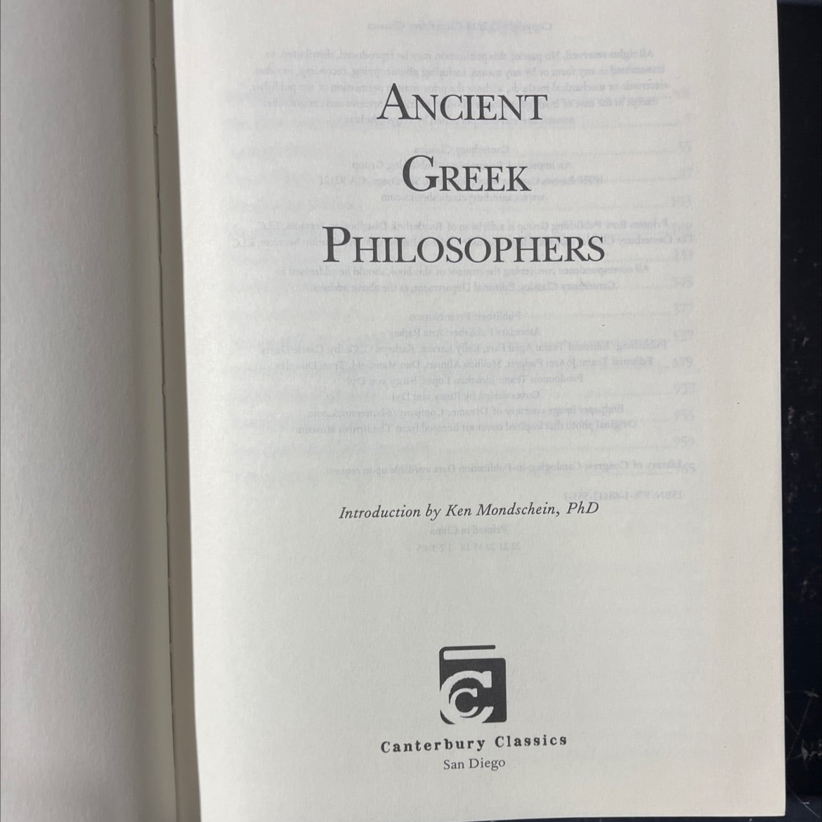 ancient greek philosophers book, by Ken Mondschein, PhD, 2018 Leather image 2