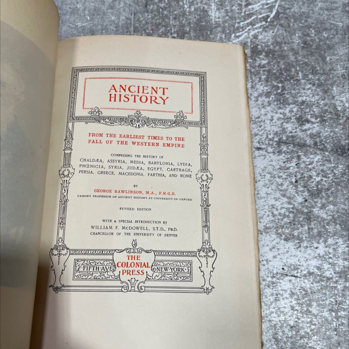 ancient history from the earliest times to the fall of the western empire book, by george rawlinson, 1900 Leather image 2