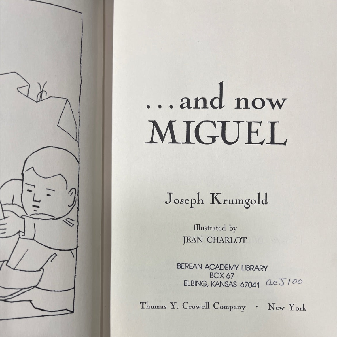 and now miguel book, by joseph krumgold, 1953 Hardcover image 2