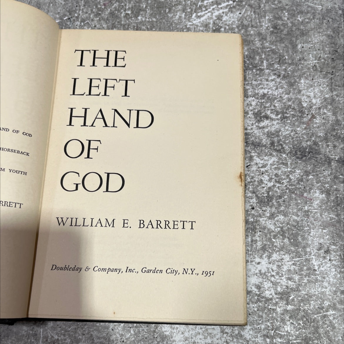 and of god book, by william e. barrett, 1951 Hardcover image 2